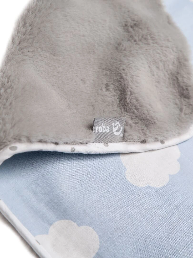 ROBA Couverture de Bébé "Petit Nuage"   80 x 80 cm   Bleu Clair / Blanc   Bleu clair