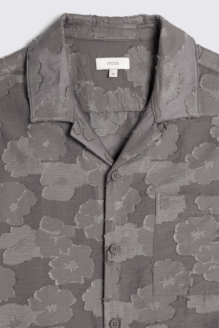Relaxed Fit Dark Taupe Floral Shirt   Buy Online at Moss
