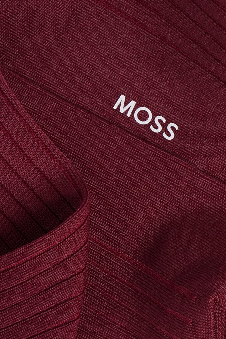 Burgundy Fine Ribbed Socks Buy Online at Moss