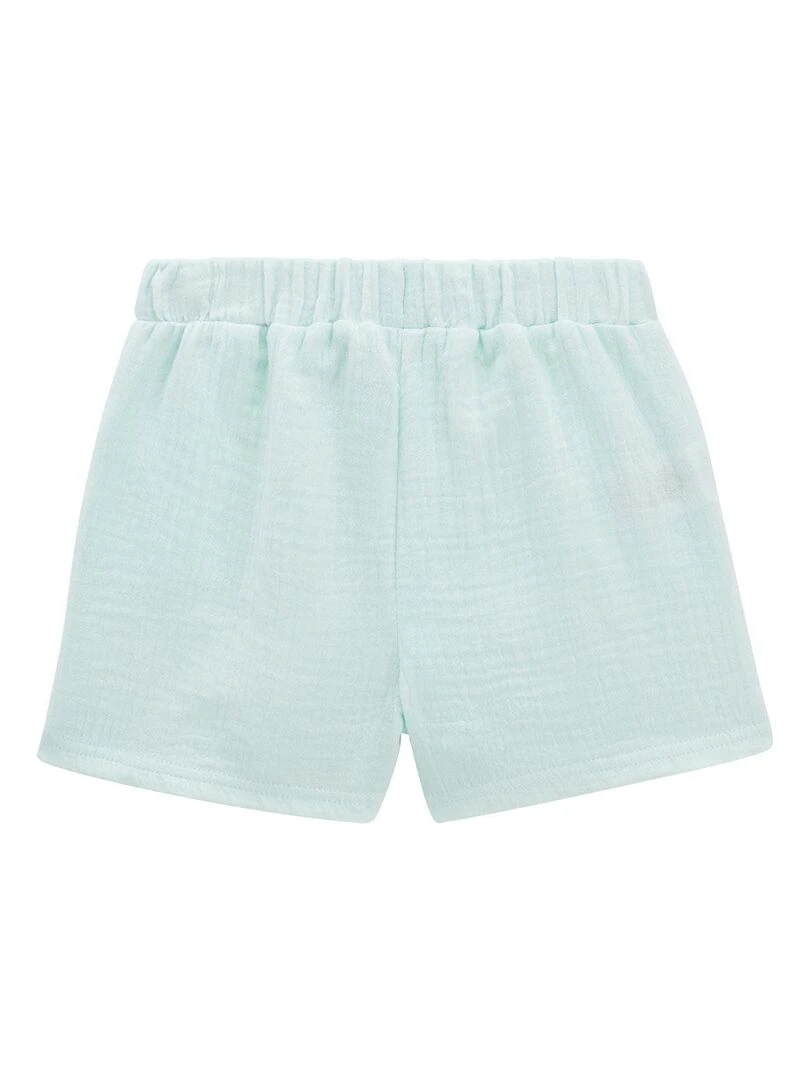 Short bébé en gaze de coton Dahlia Bleu