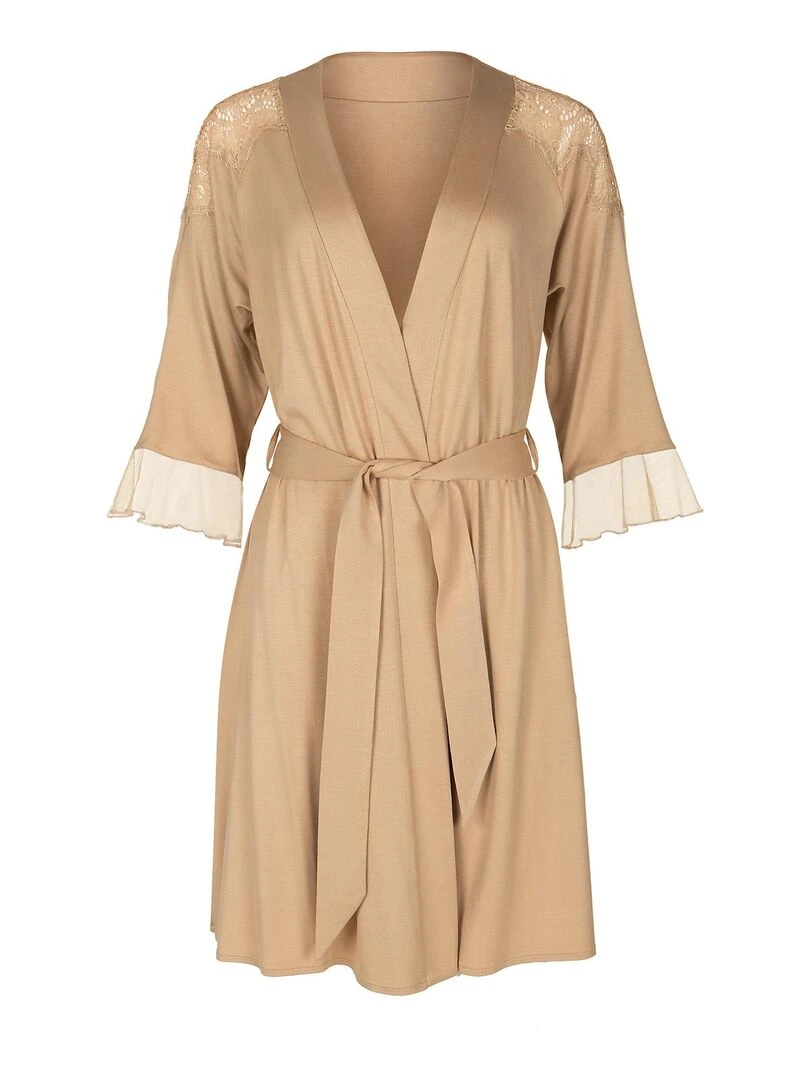 Déshabillé manches trois quarts Diva   Jaune