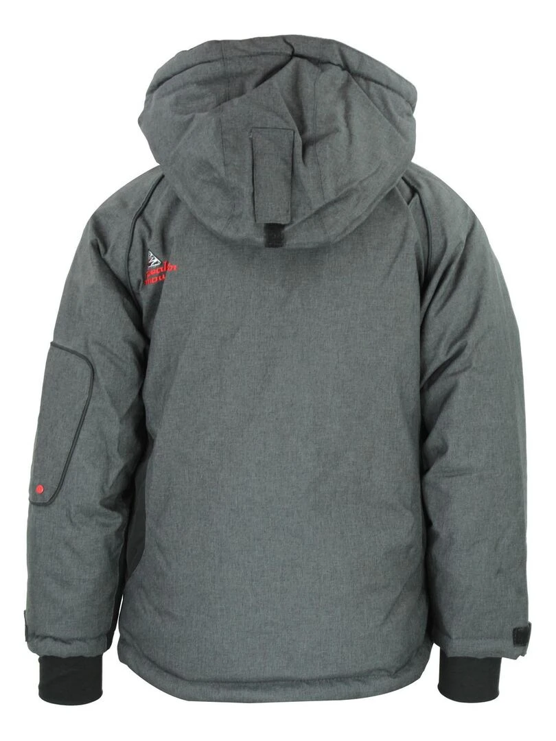 Blouson de ski garçon ECAMATE PEAK MOUNTAIN gris anthracite