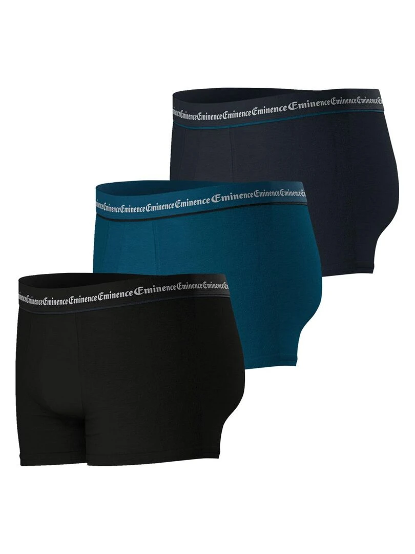 Lot de 3 boxers homme Business   Noir Bleu Gris