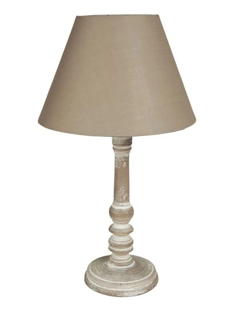 Lampe charme bois taupe Beige