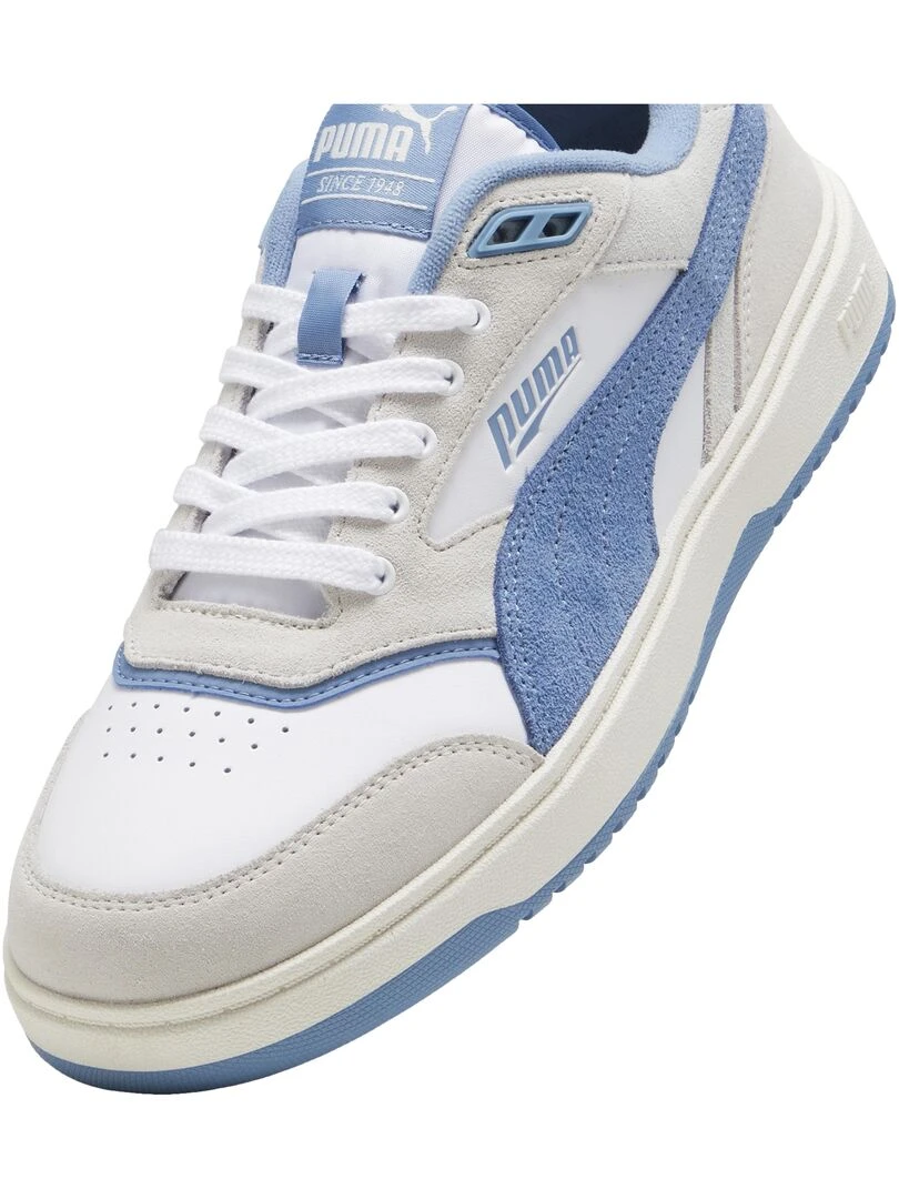 Basket Basse Cuir Puma Doublecourt   Blanc