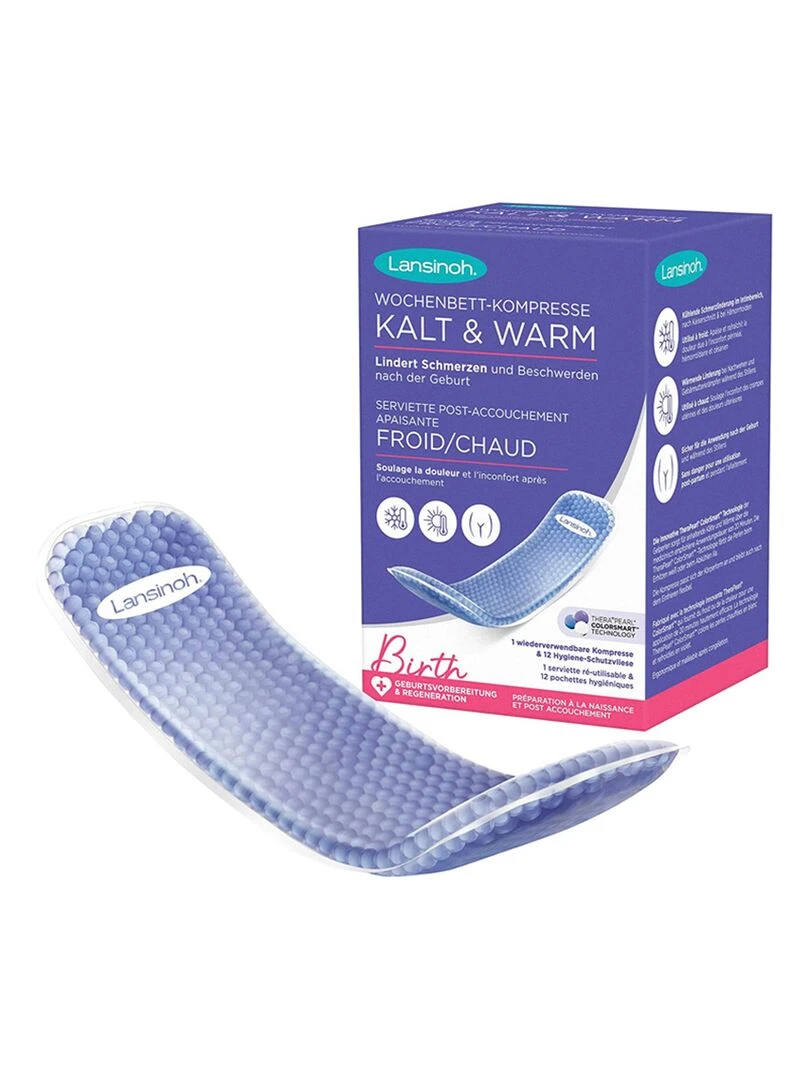Serviette Post Accouchement Apaisante Froid / Chaud Multicolore