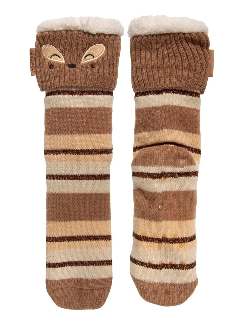Chaussettes fourrées Femme Renard Multicolore