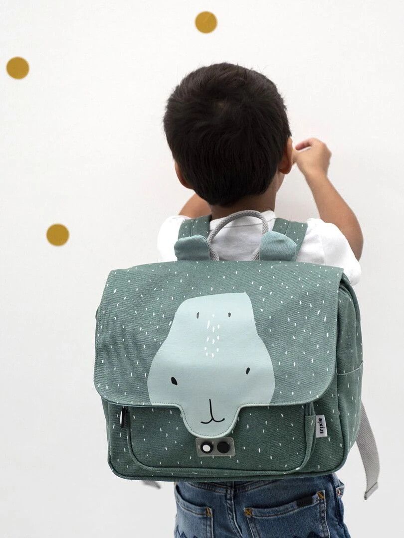 Cartable maternelle hippopotame Mr. Hippo Bleu