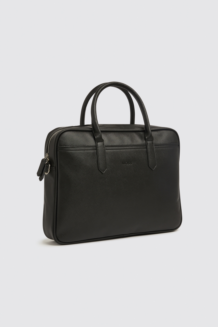 Moss Black Saffiano Attache Bag Buy Online at Moss