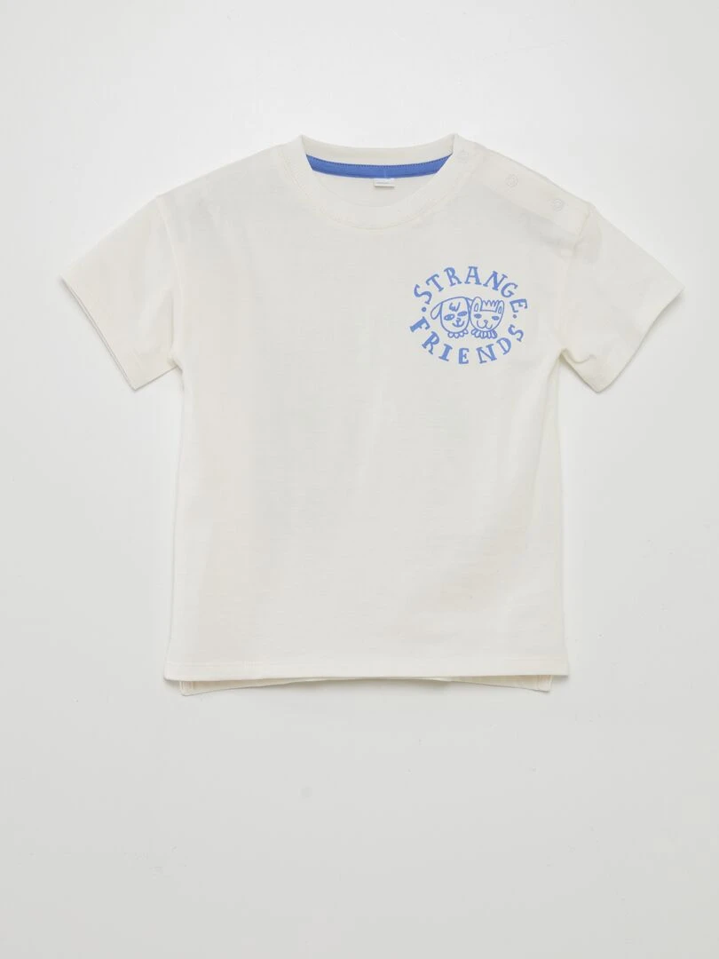 T shirt à col rond X Little Bad Wolf   Mixte   Blanc