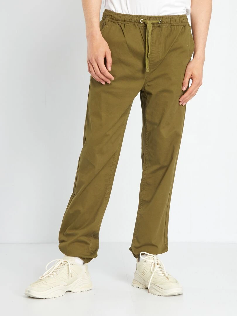 Pantalon esprit 'jogger' Kaki