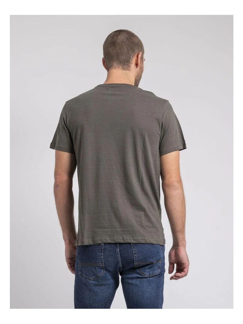 T shirt col rond pur coton JOROCK Kaki