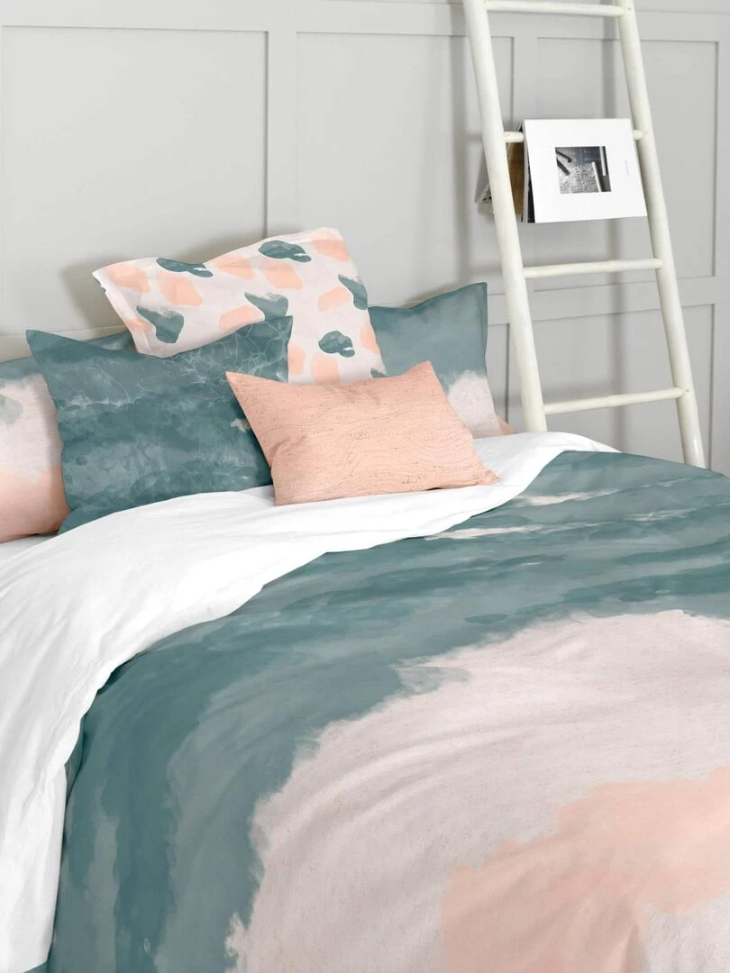 Housse de couette enfant uni   Bleu canard