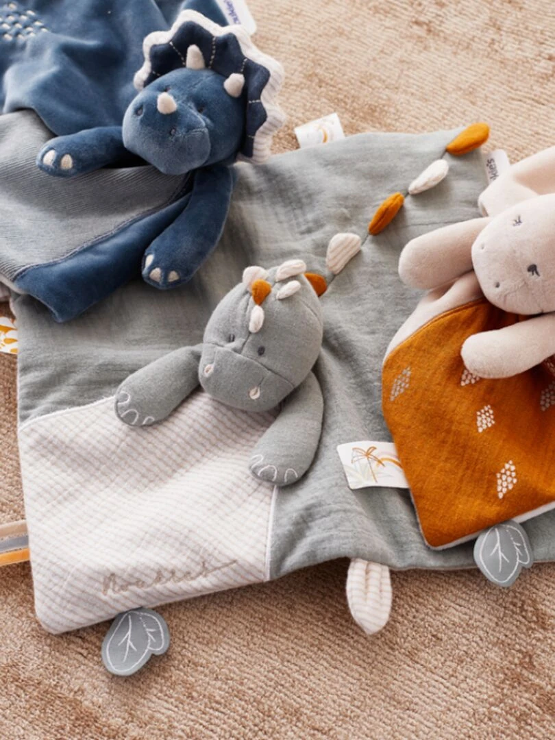 Doudou Plat Attache Sucette Tiga La Girafe Tso   Jaune