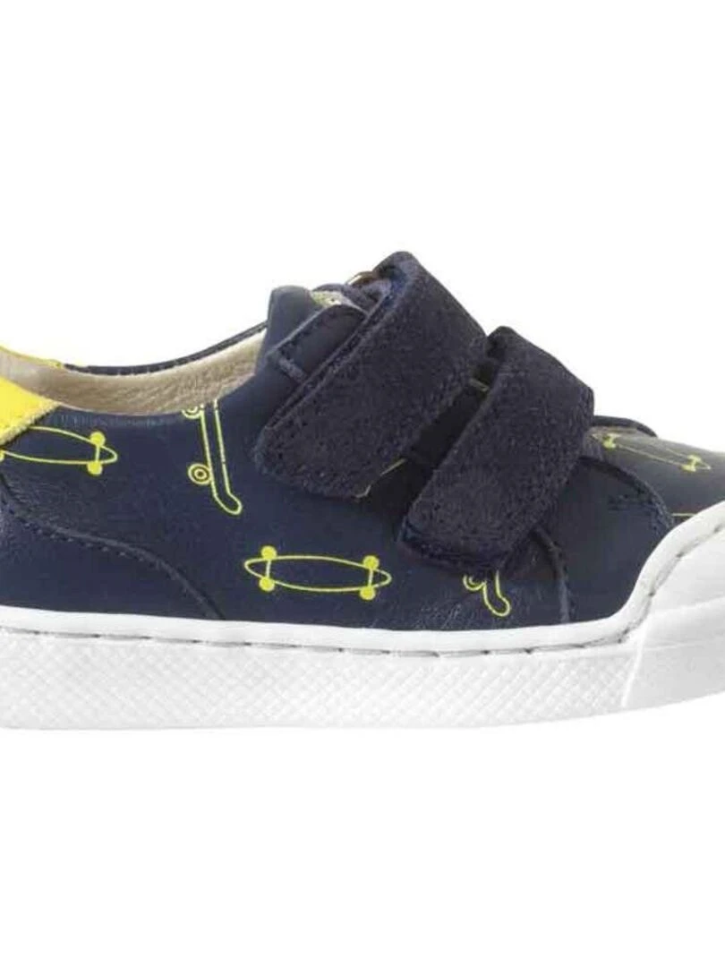 Baskets cuir Happy Bleu marine