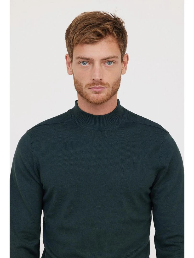 Lee Cooper   Pull manches longues viscose slim COLEO   Vert