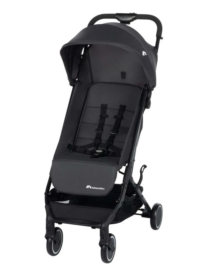 BEBECONFORT Poussette canne compacte et légère Soko 4 roues de 0 à 3/4 ans Mineral Graphite Noir Noir