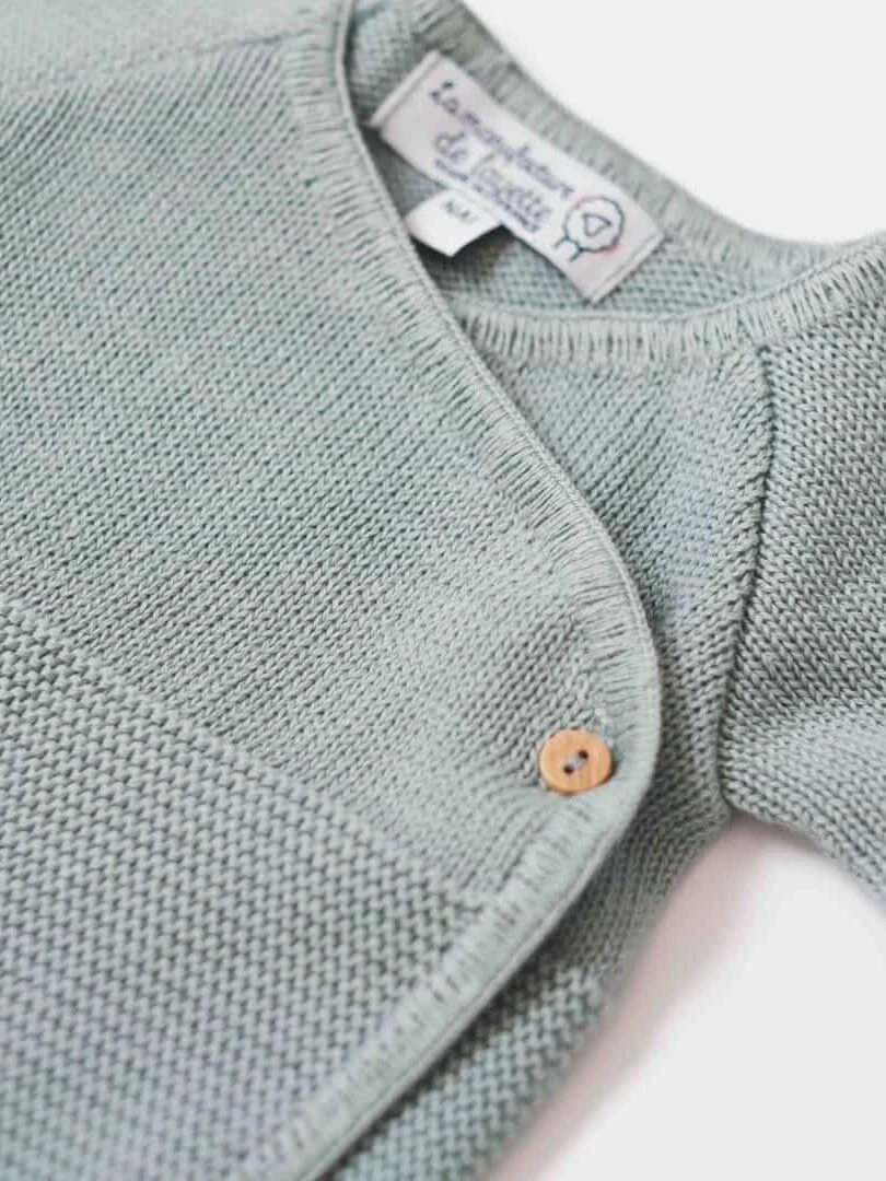 Brassière double maille en coton Petits Chats Vert