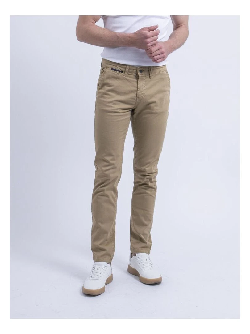 Pantalon chino coupe ajustée CARLTARO Beige