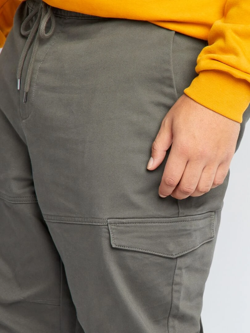 Pantalon chino avec poches sur les côtés   Kaki