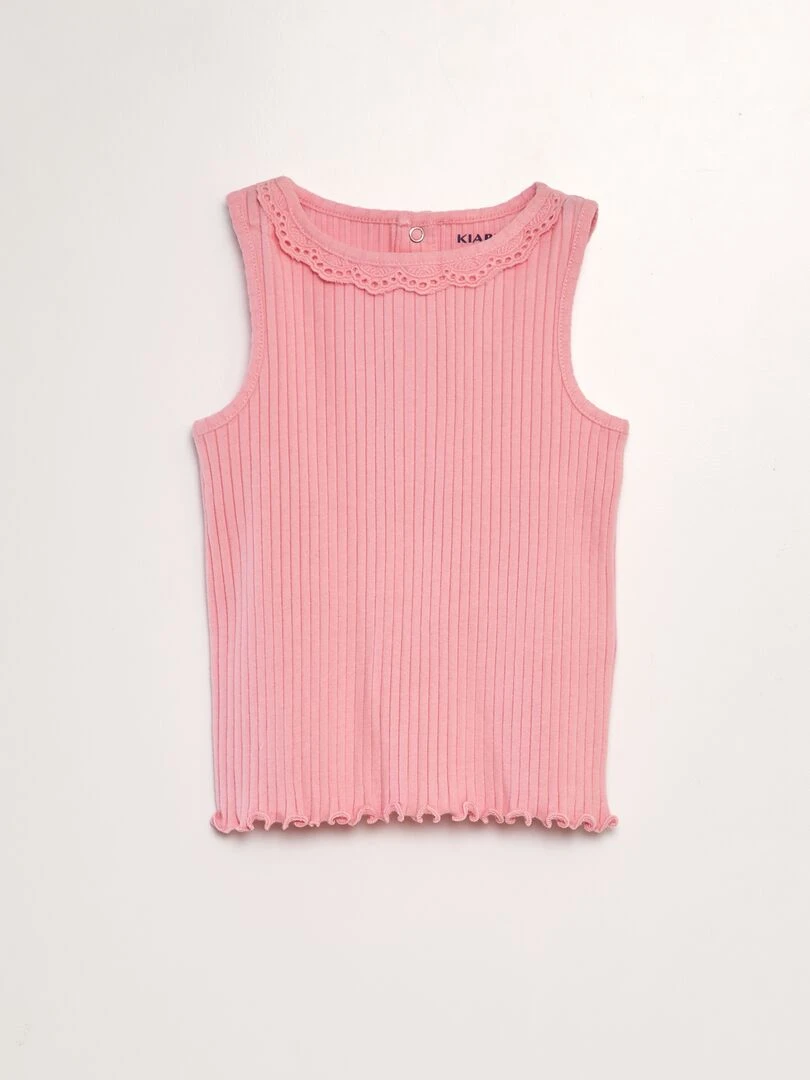 Ensemble débardeur + short côtelé 2 pièces Rose