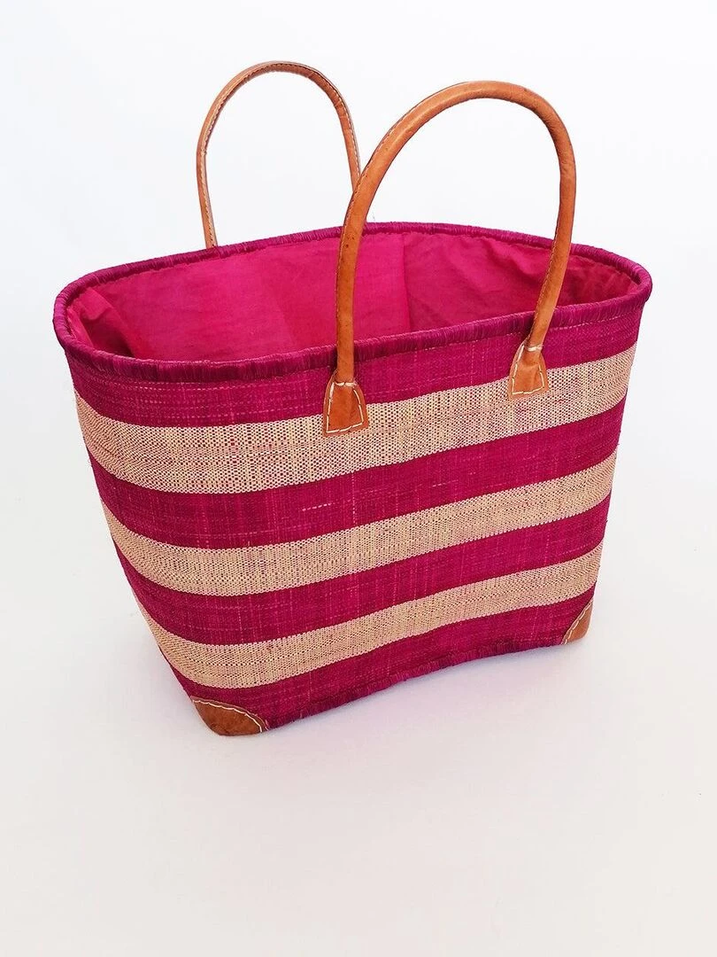 Panier Ambanja GM Fuchsia avec pochon Rose