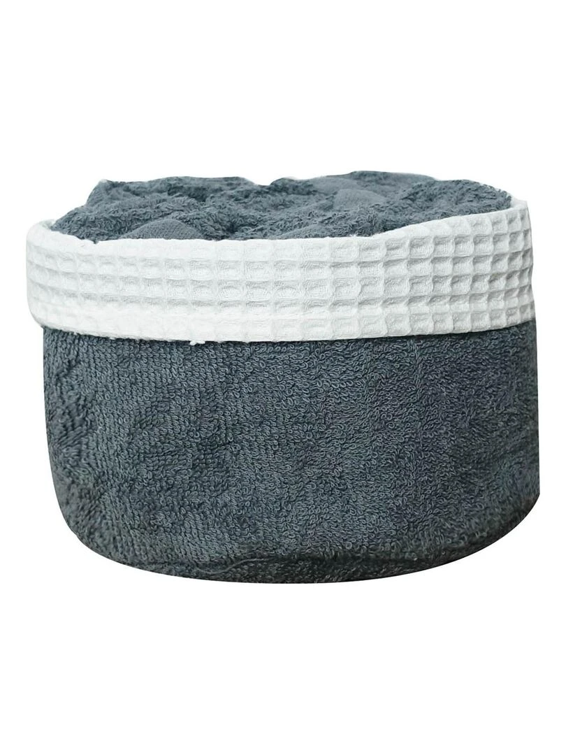 Panier invité avec serviettes gris anthracite