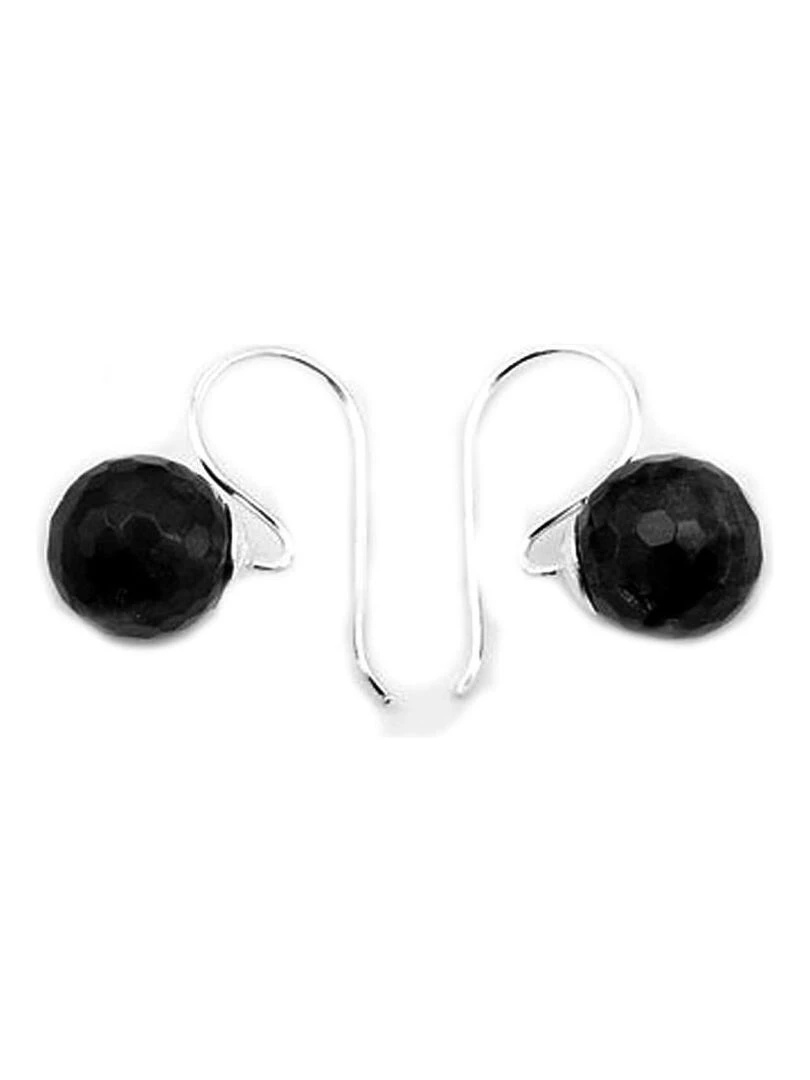 Boucles d'oreilles cristal facetté Bijoucolor Noir