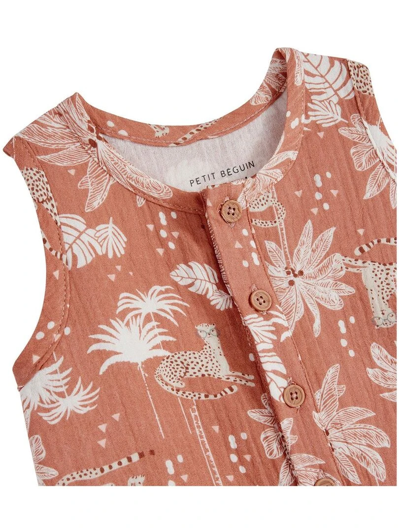 Combishort bébé en gaze de coton Oasis   Rose foncé