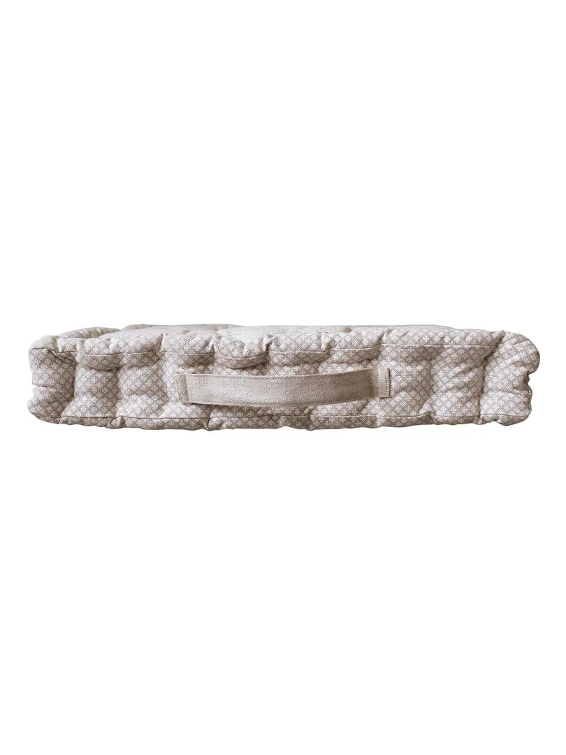 Coussin de sol avec poignée et petites croix Beige