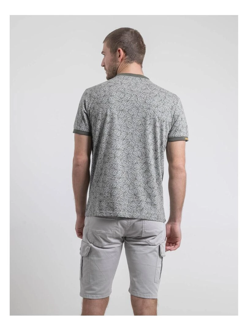 T shirt col rond pur coton NOYUKI Kaki