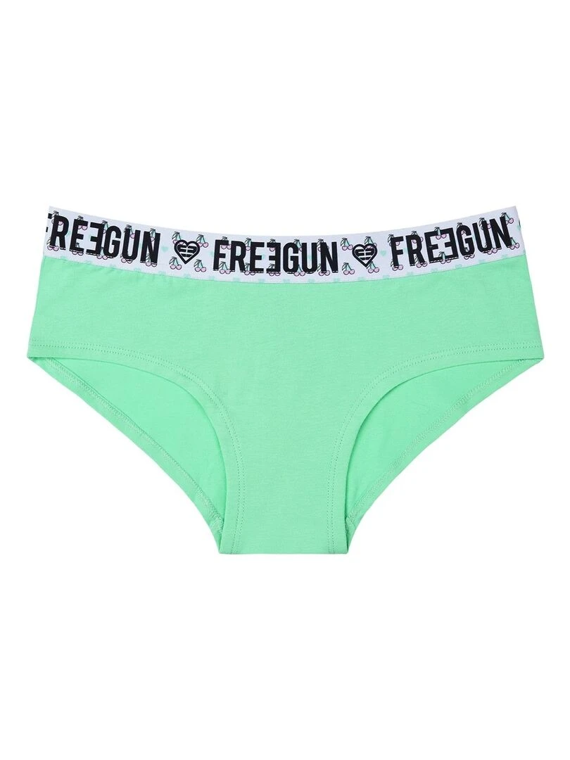 Lot de 3 boxers fille en coton Freegun   Vert