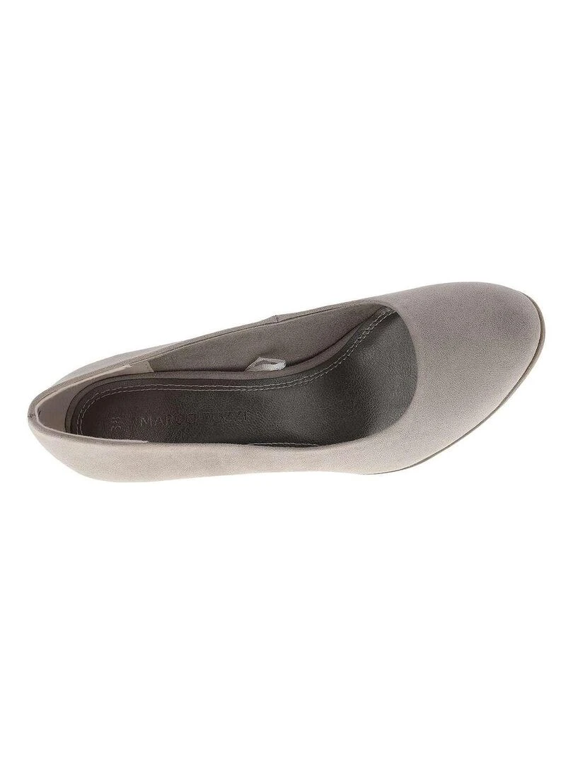 MARCO TOZZI   Escarpins talon entonnoir   Gris Marron Blanc