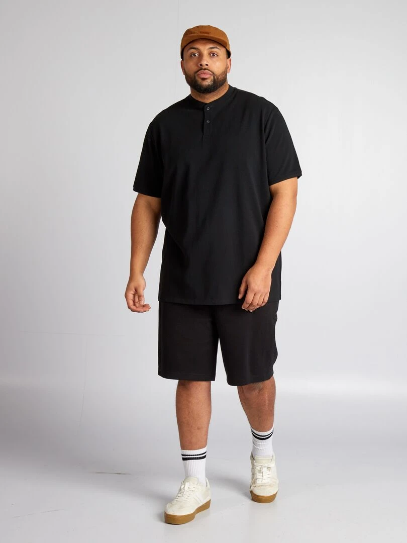 Bermuda façon jogging en piqué noir