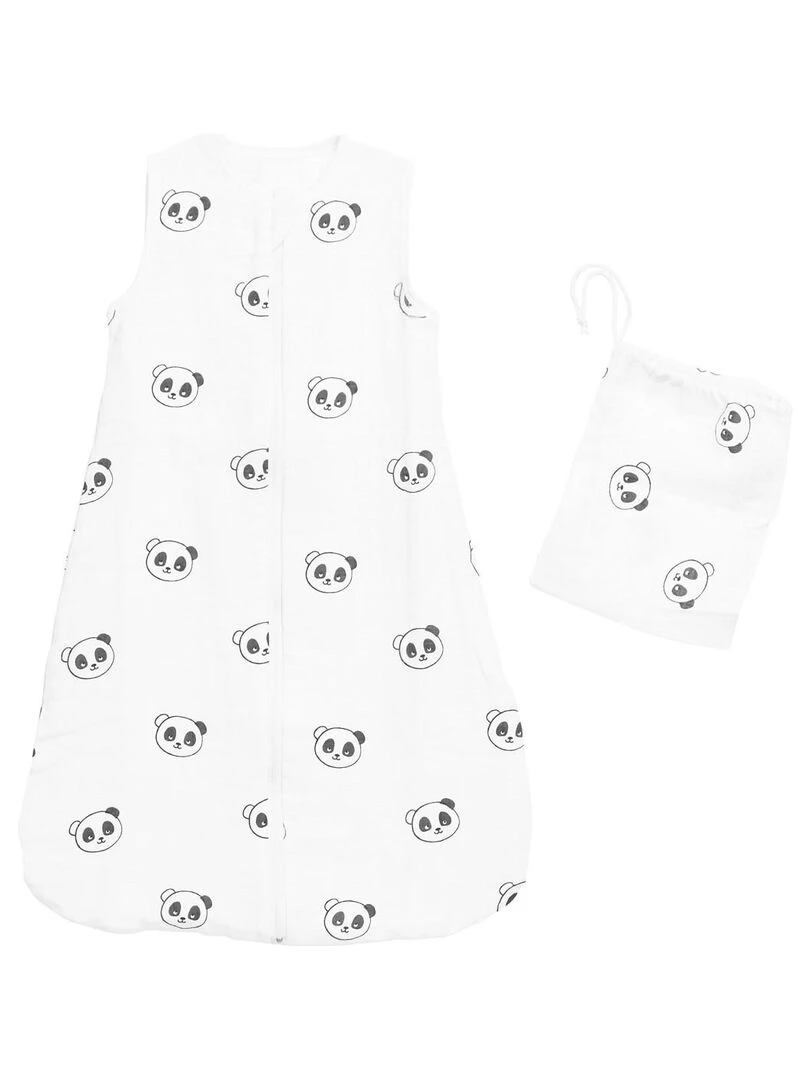 Gigoteuse en coton bio matière lange SAUTHON Blanc Noir