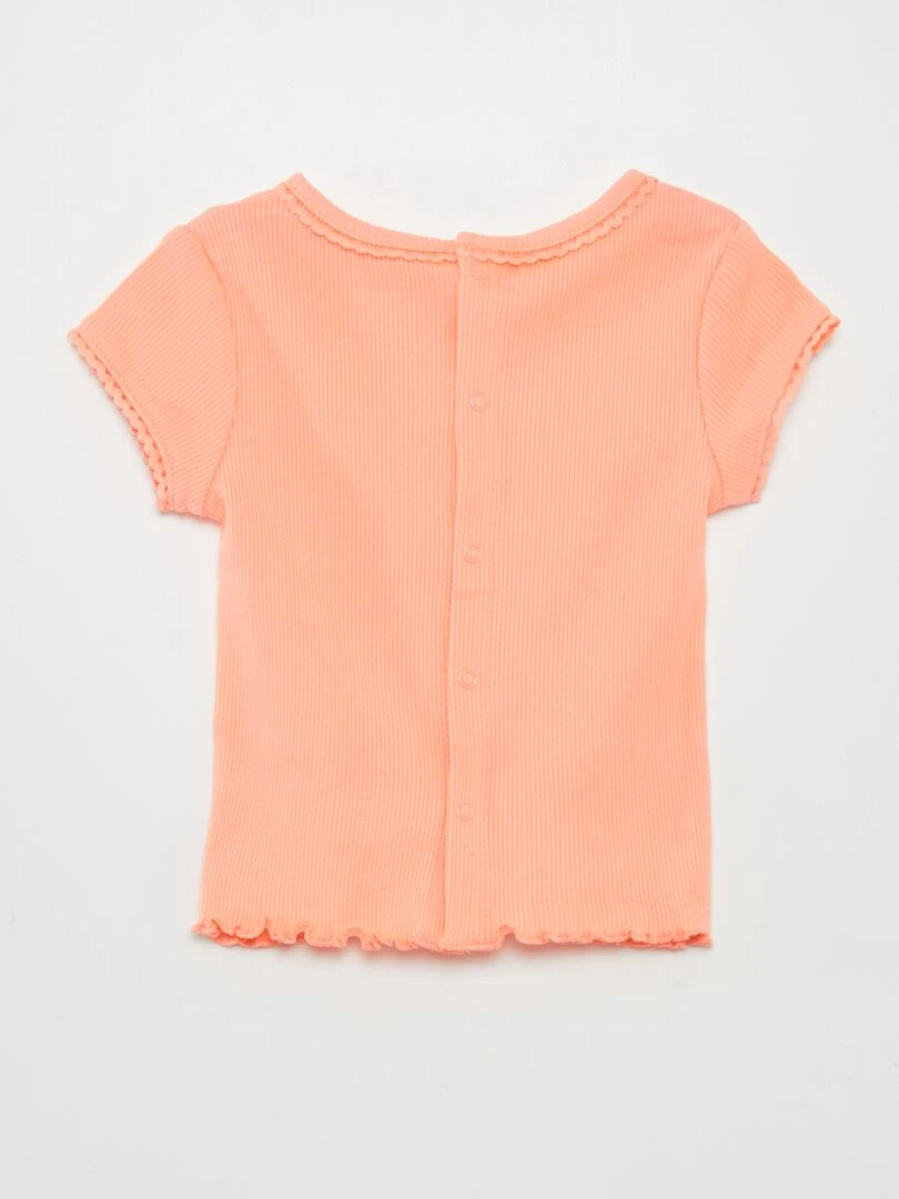 T shirt côtelé Orange