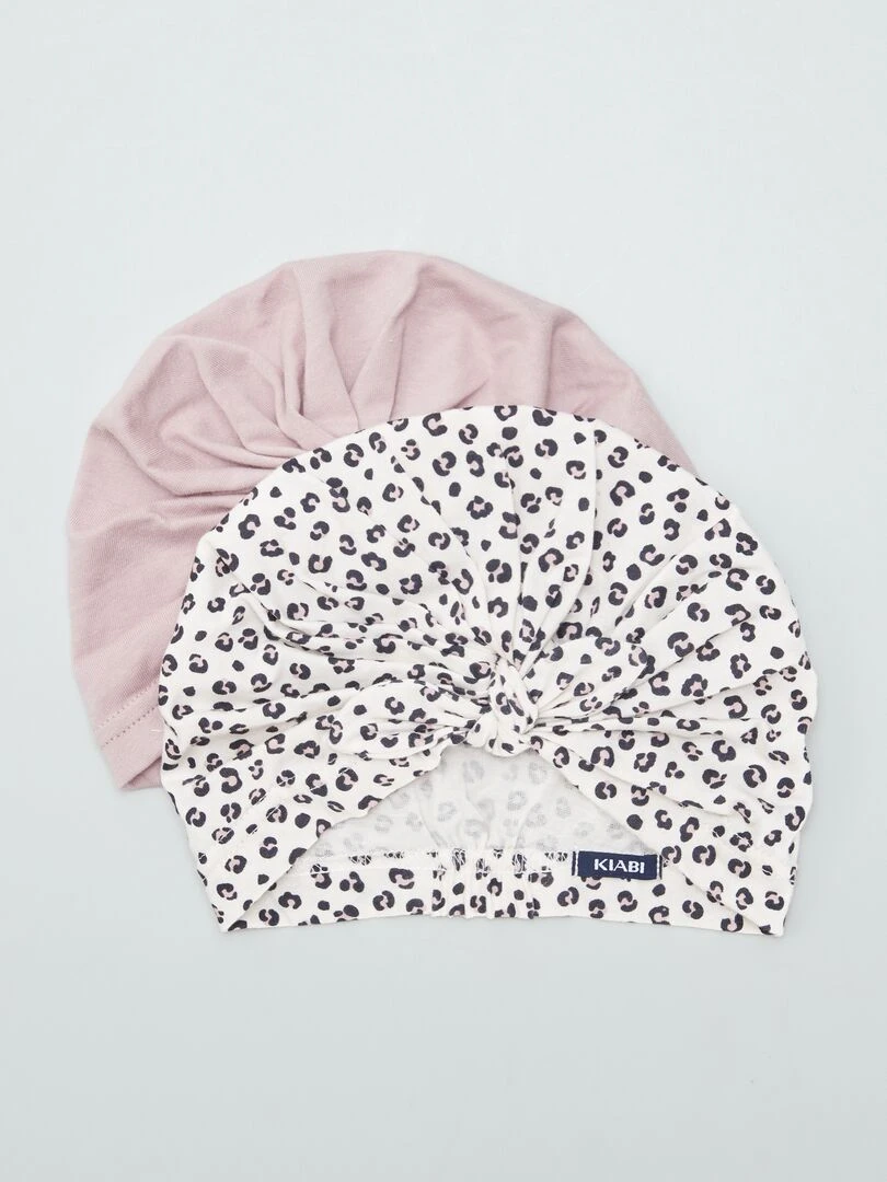Lot de 2 turbans en jersey Violet