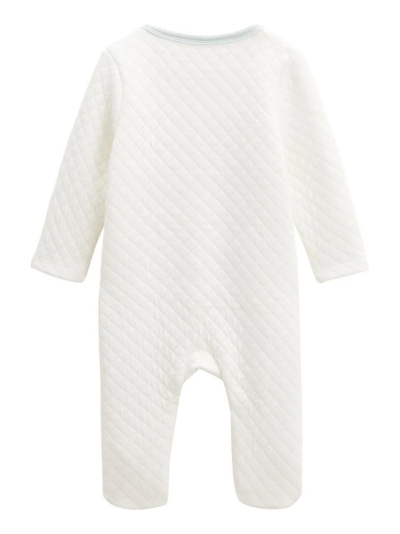 Pyjama bébé en coton matelassé Kimi Ecru