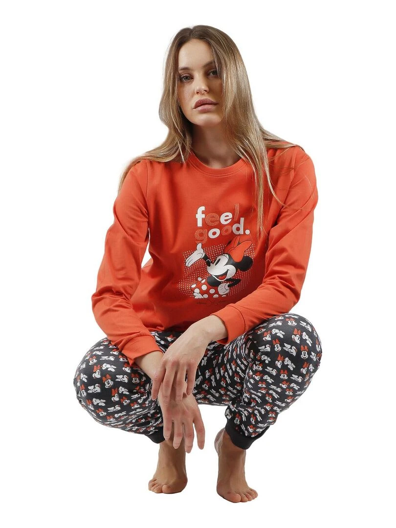 Pyjama tenue pantalon top manches longues Minnie Legend Disney   Orange