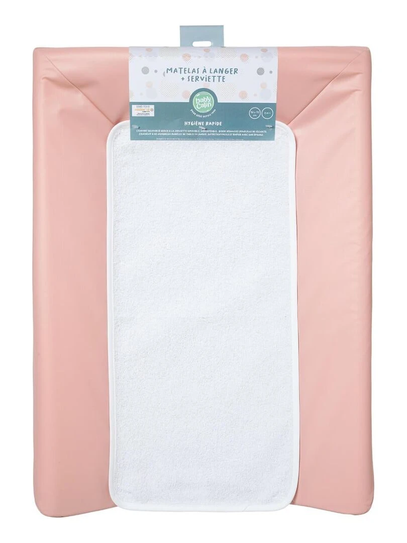 Matelas à langer Luxe + Serviette Vieux rose   Vieux rose