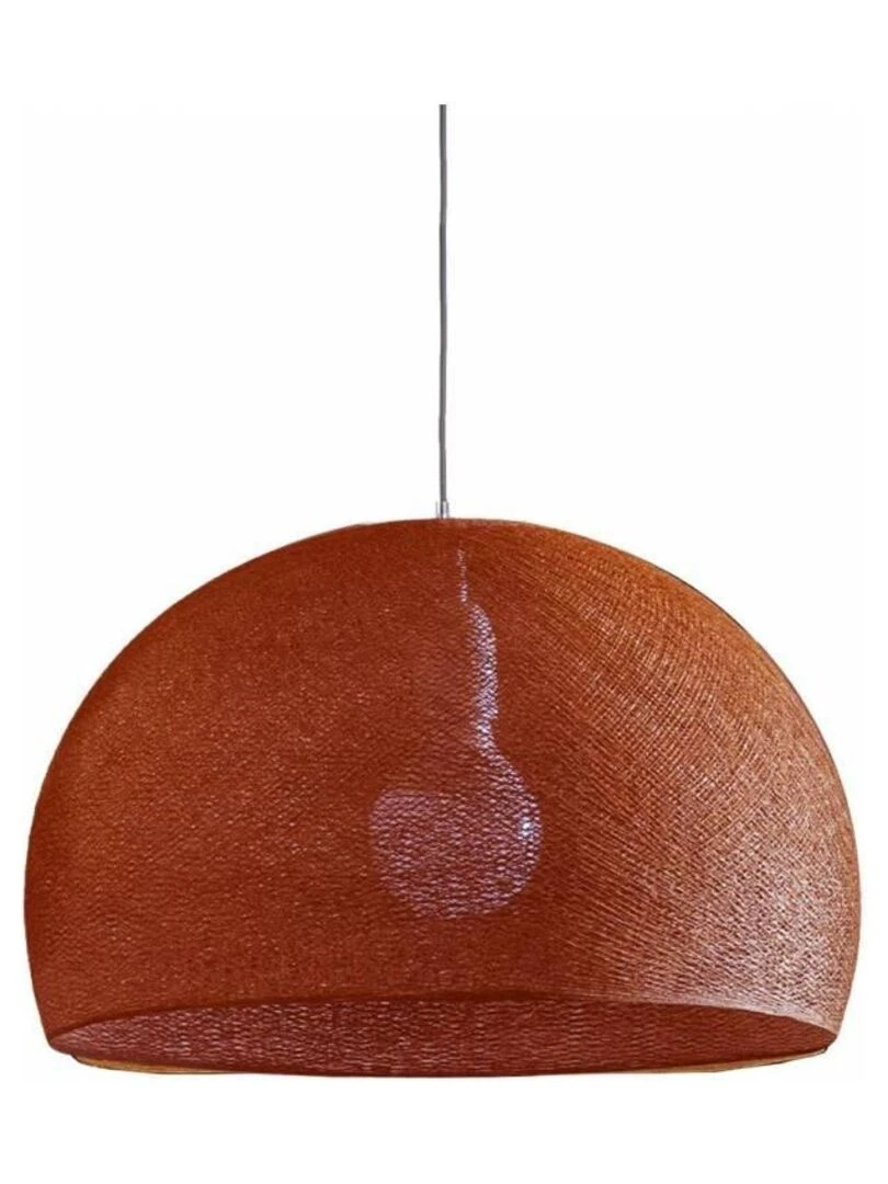 Abat jour coupole havane 50 et sa suspension simple Marron havane