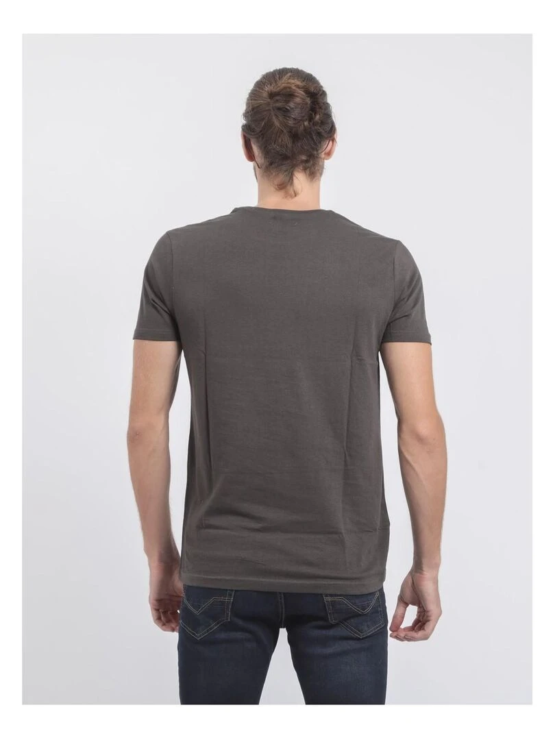 T shirt col rond pur coton JOUANCY Gris foncé