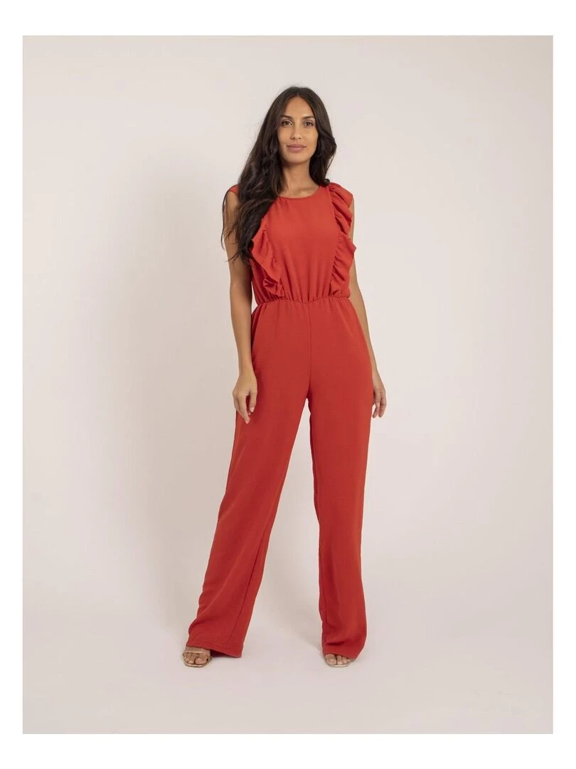 Combi pantalon fluide ELVIRA Orange corail