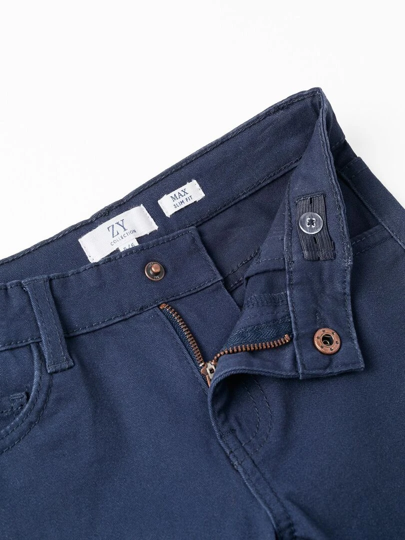 Pantalon en Sergé de Coton pour Garçon  NOËL   Bleu foncé