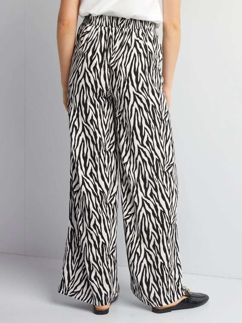 Pantalon large imprimé   NOIR