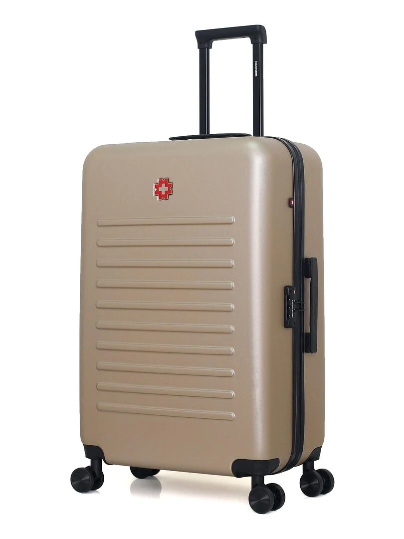 SWISS KOPPER VALISE GRAND FORMAT ABS WIL 4 ROUES 75 CM Beige