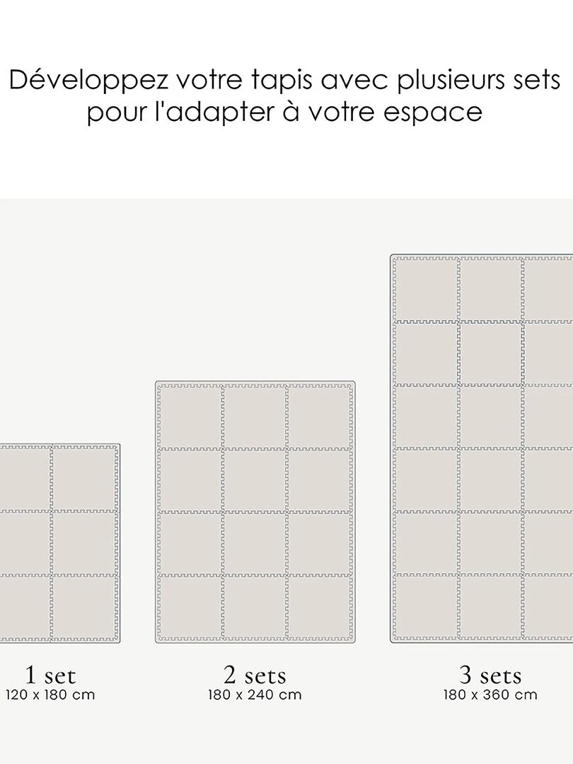 Tapis de jeu mousse LINEAR PUZZLEMAT LINEN   Beige