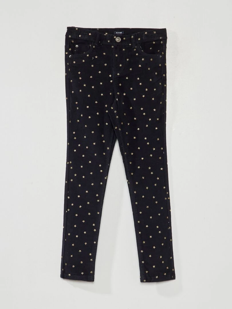 Pantalon en velours avec étoiles Bleu