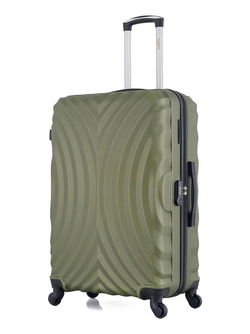 Lot de 4 Valises Rigides Grand Format  Taille Moyenne  Cabine et Cabine XXS LAGOS M   Vert kaki