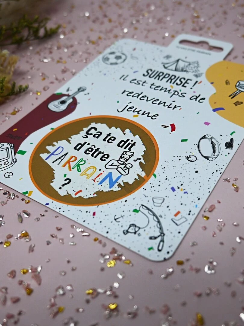 Carte à gratter   Veux tu être parrain   Blanc